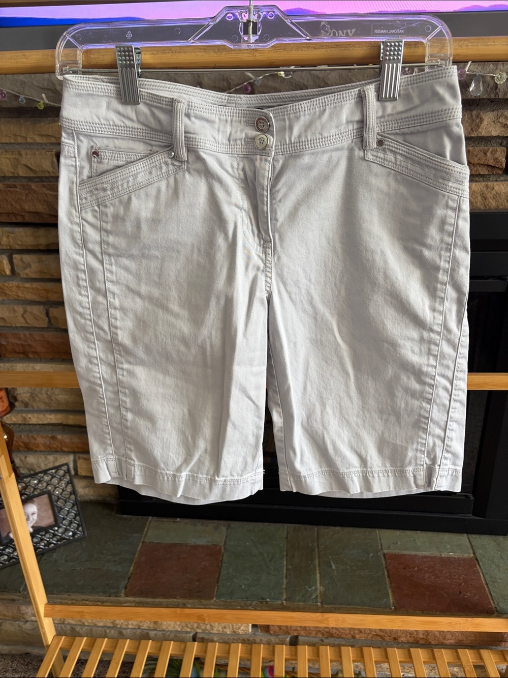 White House Black Market Light Gray Bermuda Shorts